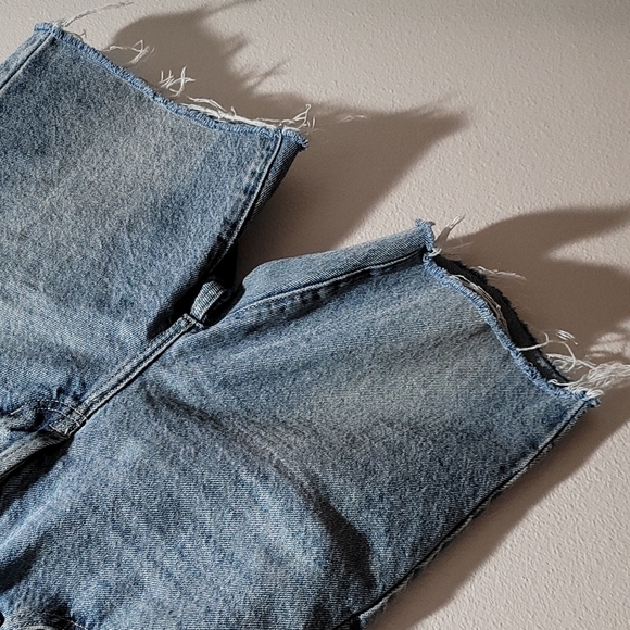 PACSUN 24 CASUAL HIGH RISE STRAIGHT LEG BUTTON FLY CUT OFF DENIM BLUE JEAN SHORT - Picture 8 of 14